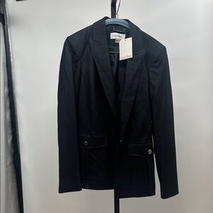Calvin Klein Women's Black Classic Single-Breasted Blazer